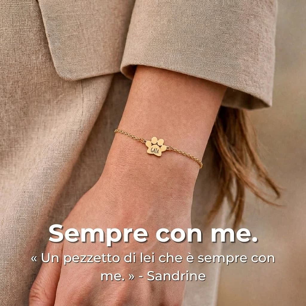 Il Bracciale Zampa d’Amore – Inciso con il suo nome