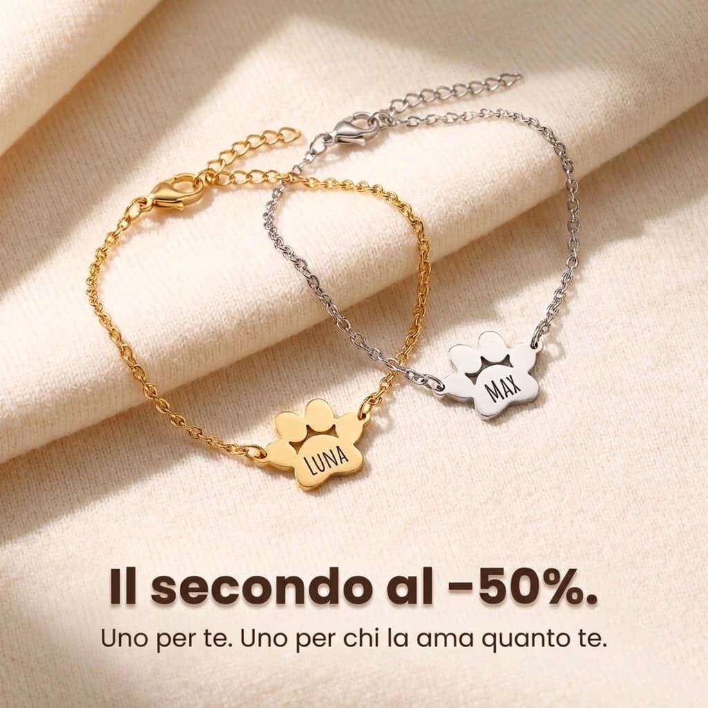 Il Bracciale Zampa d’Amore – Inciso con il suo nome